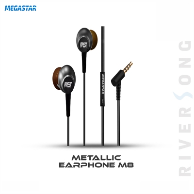 Picture of MEGASTAR Metallic M8 Wired Earphones/Headphone Black