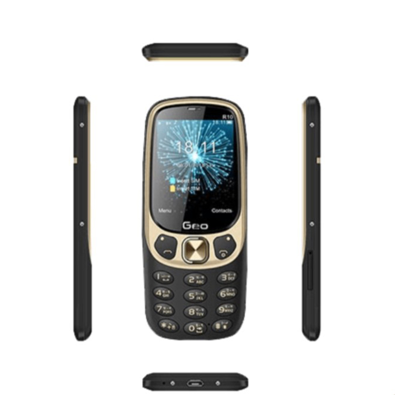 Picture of Geo R10 Dual Band Dual stanby Button Phone very slim smart looking and strong network feature phone(Black)