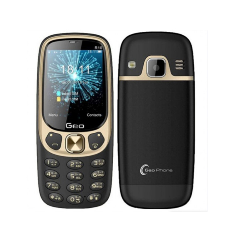 Picture of Geo R10 Dual Band Dual stanby Button Phone very slim smart looking and strong network feature phone(Black)