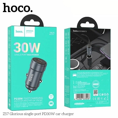 Picture of Hoco Z57 Glorious Single-Port PD30W Car Charger – Premium Fast Charging Power in a Compact Design
