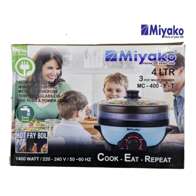 Picture of Miyako 4.0L 3 Pot Electric Curry Cooker MC-400YT – Powerful 1400W Multifunctional Cooking Solution