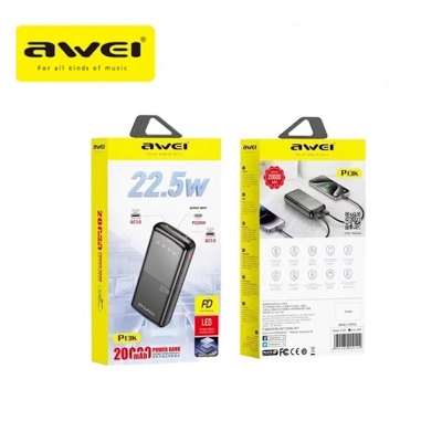 Picture of Awei P13K 20000mAh 22.5W PD Fast Charging Power Bank