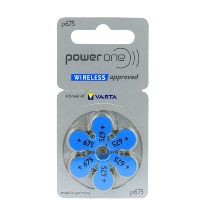 Picture of PowerOne P675 – Pack of 6 Premium Hearing Aid Batteries for Clearer Sound