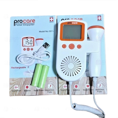 Picture of Procare Rechargable Fetal Doppler Heart Rate Monitor Baby Fetal Sound Heart Detector with LCD Display (Free Gel)