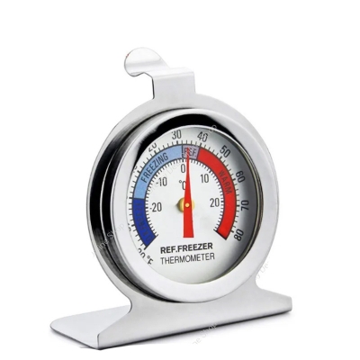 Picture of Portable Round Dial Kitchen Stainless Steel Freezer Refrigerator Thermometer
