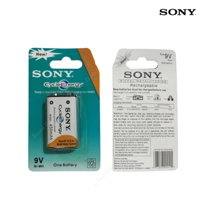 Picture of Sony cycle Energy 9V rechargeable battery 450mAh
