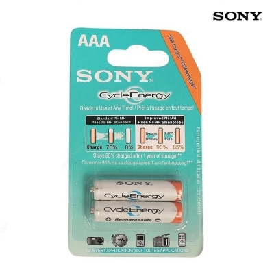 Picture of SONY AAA (2-in-1 AAA) Rechargeable Battery / Double A Battery, Cycle Energy, Ni-MH, NH-AA, 1.2V, 4300mAh