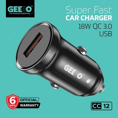 Picture of GEEOO CC12 USB-A Super Fast Car Charger 18 watt