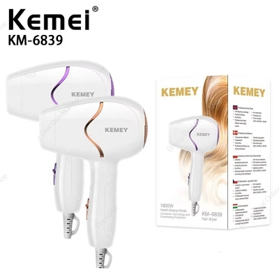 Picture of KEMEY KM-6839 Portable Anion Hair Dryer hair care Professinal Quick Dry 1800W Travel Foldable Hairdryer