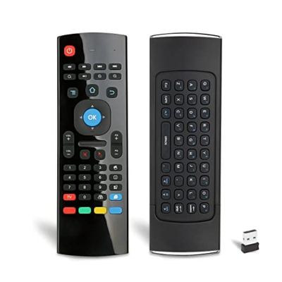 Picture of 2.4G Wireless Air Mouse Voice Control Remote with Keyboard and Backlight for pc and android tv - Black