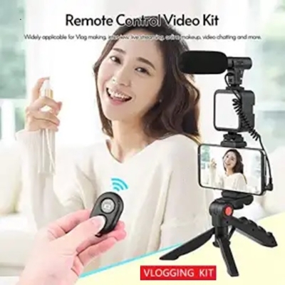 Picture of Remote Control Video Making Vlogging Kits Microphone LED Fill Light Mini Tripod Video Kit AY-49