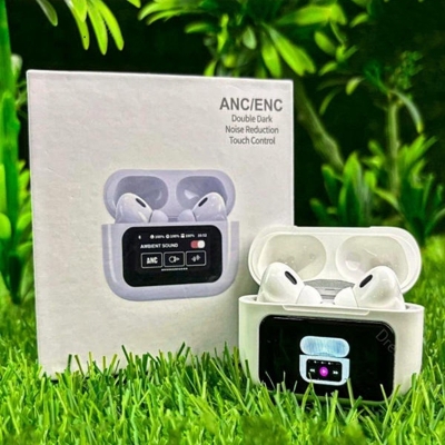 Picture of Airpods A9 Pro 2 ANC/ENC With Screen Display  Dobble Dark Touch Control Noise Reduction Long Battery Bluetooth Headphone