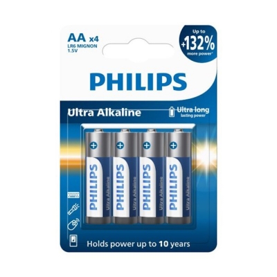 Picture of Philips AA Ultra Alcalina  4 pcs pack 1,5V All purpose Battery