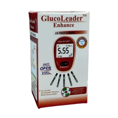 Picture of GlucoLeader Enhance RED Strips For Blood Glucose Monitor Test Strips -25 pcs