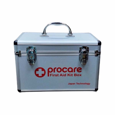 Picture of Procare First Aid Box - Multipurpose Medicine Storage Box Aluminum Body for Home Factory Medical Blue/ Silver