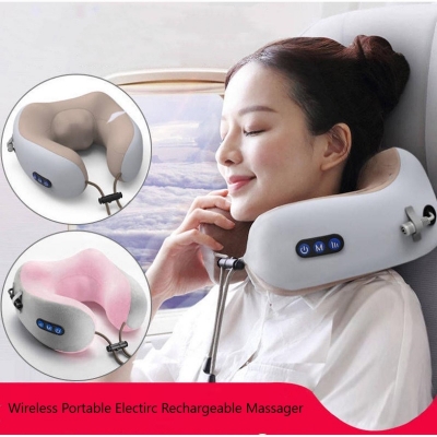 Picture of Neck Massager Rechargeable U Shape Massage Electric Stress Pain Relieve Shoulder Pillow