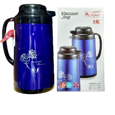 Picture of Metalic Thermal Vaccum Flask jug Push button system Multicolor- 1 liter