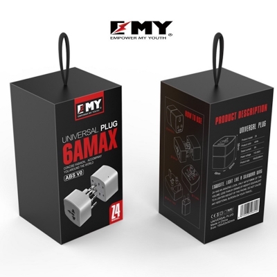 Picture of EMY Z4 Universal Adapter Plug 6A Travel Adapter for UK US EU AU