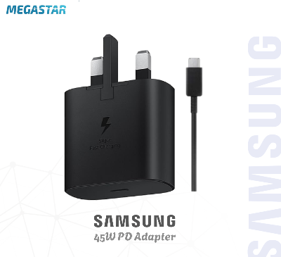 Picture of Samsung 45W USB Type-C 3Pin Travel Adapter with Cable Black
