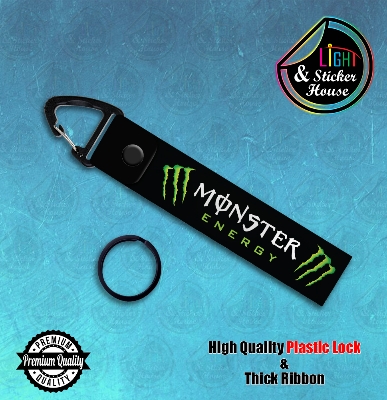 Picture of Key ring For Bike user ---- Monster_Energy ---- Premium Quality & Plastic lock (Attachable to keys for bike, car, bag, home, and office keys)