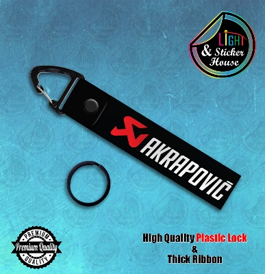 Picture of Key ring For Bike user ---- Akrapovic branding ---- Premium Quality & Plastic lock (Attachable to keys for bike, car, bag, home, and office keys)