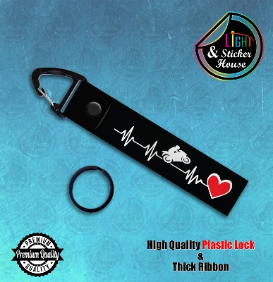 Picture of Key ring For Bike user ---- Heart_Beat_Bike_Love ---- Premium Quality & Plastic lock (Attachable to keys for bike, car, bag, home, and office keys)