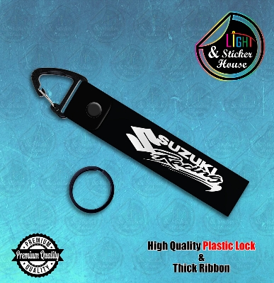 Picture of Key ring For Bike user ---- Suzuki Racing ---- Premium Quality & Plastic lock (Attachable to keys for bike, car, bag, home, and office keys)