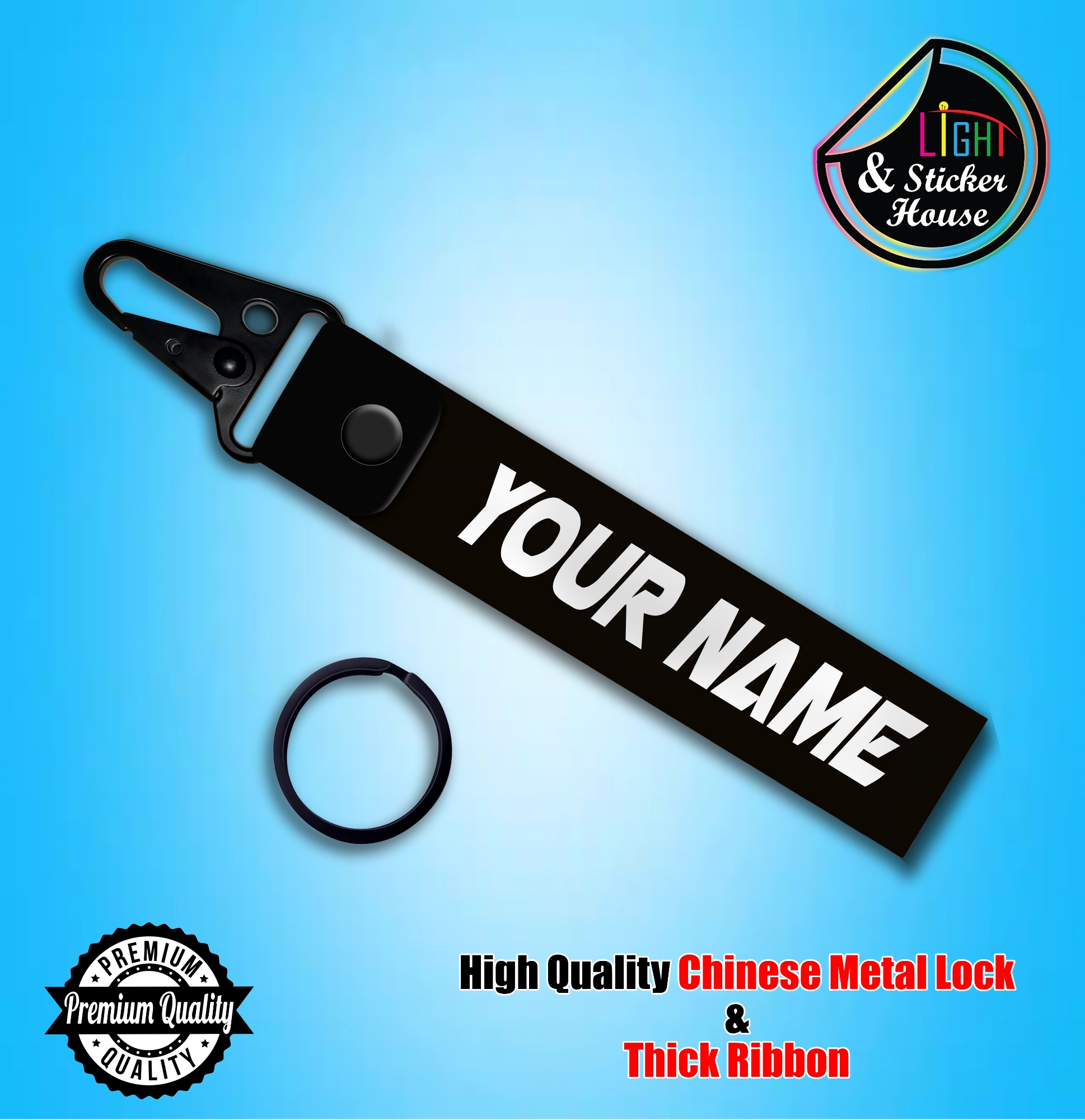 Picture of নিজের নামের কাস্টমাইজ চাবির রিং  --- Premium Quality & Metal lock (Attachable to keys for bike, car, bag, home, and office keys)