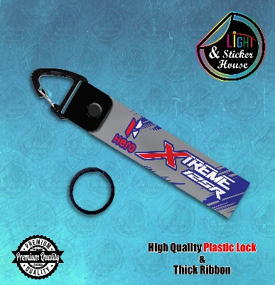 Picture of Key ring For Bike user ---- Hero Xtreme Blue & Ash---- Premium Quality & Plastic lock (Attachable to keys for bike, car, bag, home, and office keys)