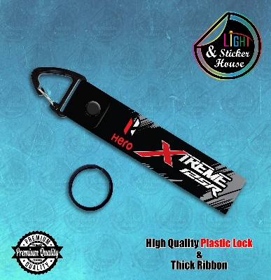 Picture of Key ring For Bike user ---- Hero Xtreme Black & Ash---- Premium Quality & Plastic lock (Attachable to keys for bike, car, bag, home, and office keys)