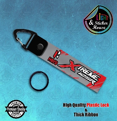 Picture of Key ring For Bike user ---- Hero Xtreme Red & Ash---- Premium Quality & Plastic lock (Attachable to keys for bike, car, bag, home, and office keys)