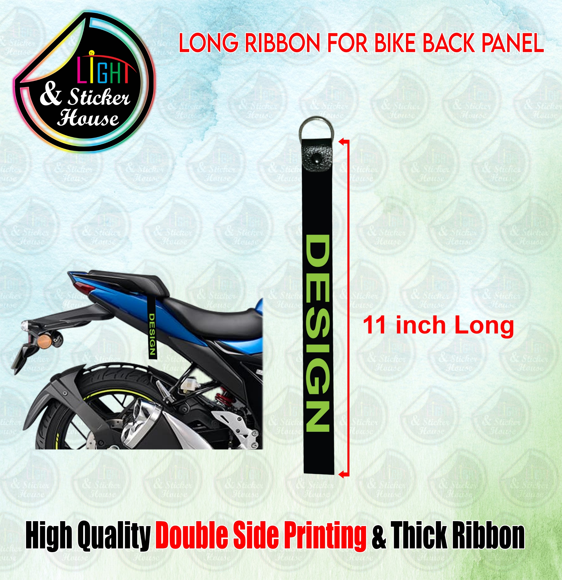 Picture of Long Ribbon For Bike Back Panel -------- Red Japanese Text - Premium Quality