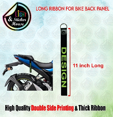 Picture of Long Ribbon For Bike Back Panel -------- Red Japanese Text - Premium Quality