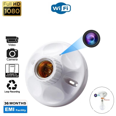 Picture of 1080P HD WIFI IP Lamp Holder Type Security Camera Support APP Remote Viewing camera - White