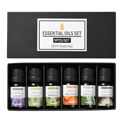Picture of Essential Oils, Water Soluble Essential Oils Set for Humidifier, Diffusers and Home Premium Aromatherapy Oil Gift 6x10ML (Lavender, Tea Plant, Peppermint, Sweet Orange, Lemon Grass, Eucalyptus) - Multicolor