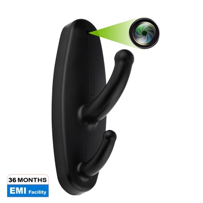 Picture of Camera HD 1080P Camera Clothes Coat Hook Video Recorder with Motion Detection Clothes Rack for Home/Office Security with battary backup - Black