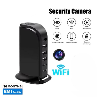 Picture of IP Wifi Camera Charger 5 Ports USB Ultra HD 4K HD Multi Port USB Hub - Black