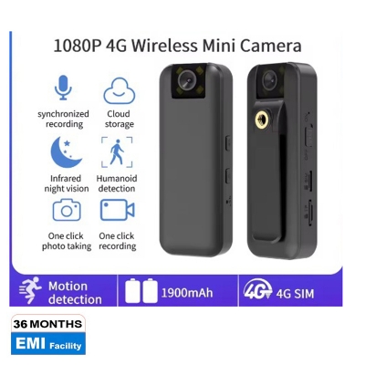 Picture of 2MP 4G Mini Wireless Camera High Definition Phone Remote Video Recorder Worn Police Small Body Camera Night Vision best camera - Black