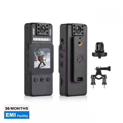 Picture of 4K Body Camera w/ Audio /Video Recording Wearable Body Cam WiFi Camera Camcorder with 180° Rotatable Lens Night Vision Lights - Black