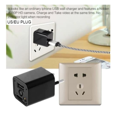 Picture of 1080P HD Camera Charger Home Security Mini WiFi Camera Power Plug Wall Adapter Nanny Cam Wireless - Black
