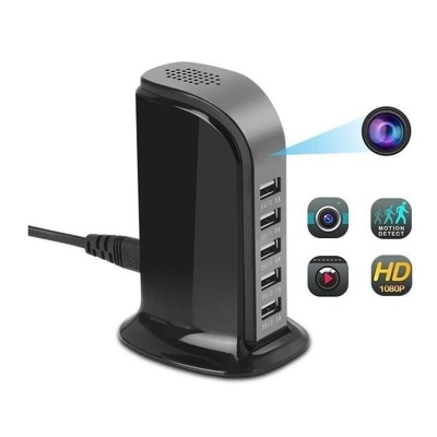 Picture of IP Wifi Camera Charger 5 Ports USB Ultra HD 4K HD Multi Port USB Hub - Black