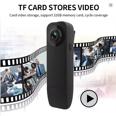 Picture of A18 1080P HD Mini Camera Sport Hiking Mini Pen Cam Night Vision Micro Camcorder Portable Bodycam DV Video Recorder - Black