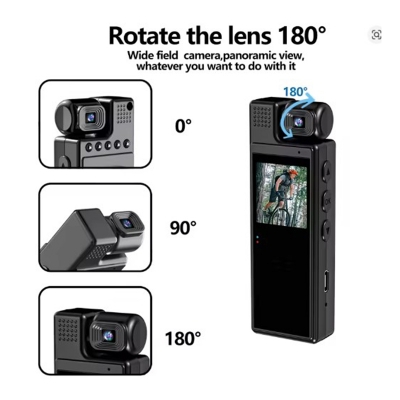 Picture of 4K HD Motion Detection and Night Vision Sports Camera Portable Mini Video Recorder with WiFi 64G Memory Loop Recording Waterproof Clip-On - Black