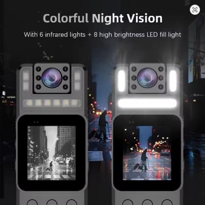 Picture of 4K Body Camera w/ Audio /Video Recording Wearable Body Cam WiFi Camera Camcorder with 180° Rotatable Lens Night Vision Lights - Black