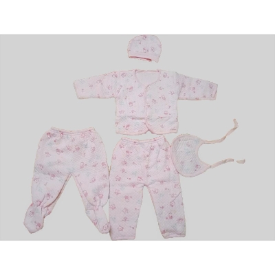 Picture of woolen New Born Baby Winter Dress Set-pink