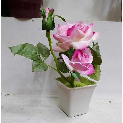 Picture of Artificial Plastic Plant Tree  -Rose Flower