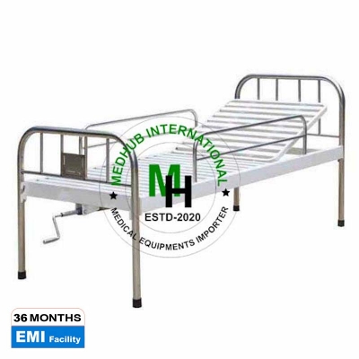 Picture of Stainless Steel Deshi One Function Hospital Bed with Mattress for Hospital/Home Use - White
