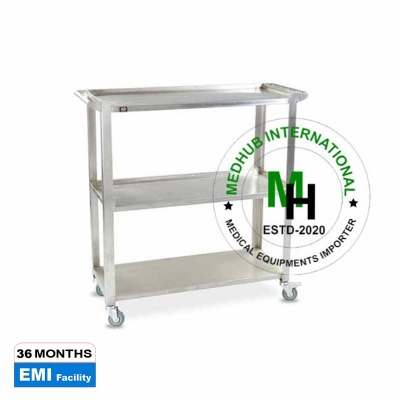 Picture of Stainless Steel Instrument/Medicine Trolley (18*28) Big Size 3 Step - Silver