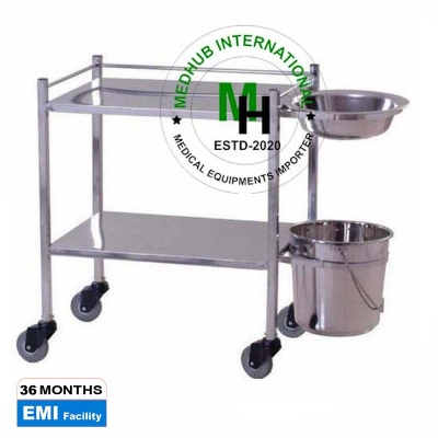 Picture of Stainless Steel Dressing Trolley without Bowl and Balti(Big Size) - Silver