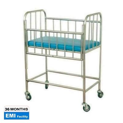 Picture of Stainless Steel Baby Cart/Baby Crib for Immature Baby for Hospital/Home Use - Silver